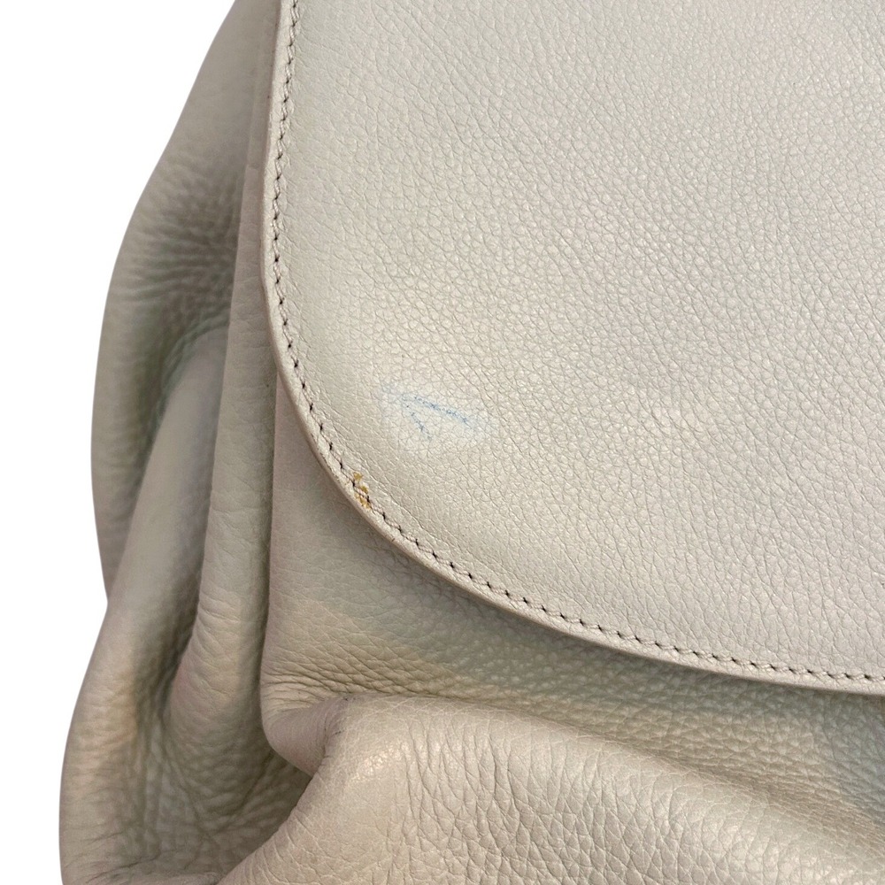 Akris Pebbled Leather Top Handle Shoulder Crossbody Bag‎ Ivory Wood Clasp - Picture 6 of 16